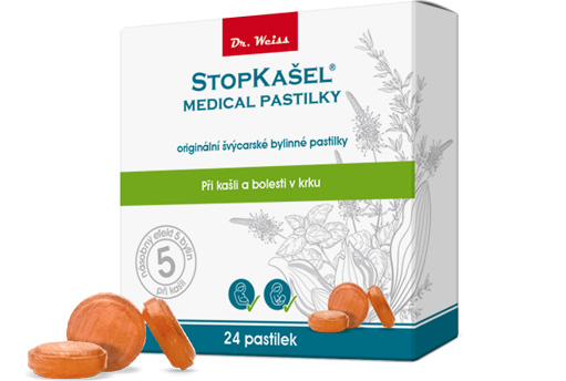 maketa - STOPKAŠEL Medical pastilky Dr. Weiss - pastilky při kašli a bolesti v krku